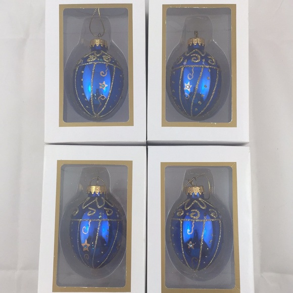 Vintage GKI/Bethlehem Glass Egg shaped embellished Christmas Ornament - Picture 8 of 8